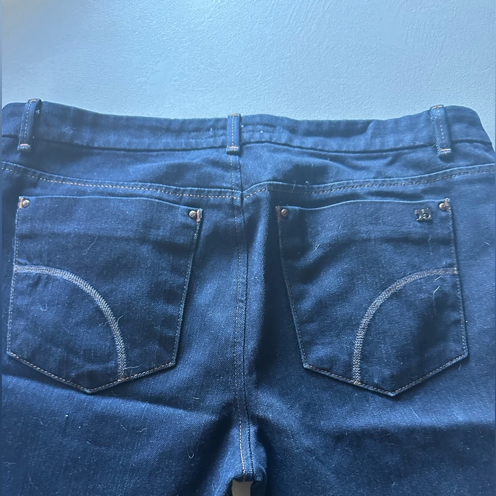 Joe's Jeans Cigarette Fit in Blue Denim with Brown Stitching